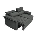 Sofá 3 Lugares Retrátil e Reclinável Cama inBox Compact 1,80m Velusoft Cinza - Imagem 5