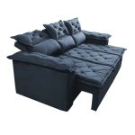 Sofá 3 Lugares Retrátil e Reclinável Cama inBox Compact 2,00m Velusoft Azul - Imagem 5