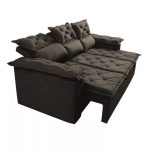 Sofá 3 Lugares Retrátil e Reclinável Cama inBox Compact 2,00m Velusoft Café - Imagem 3