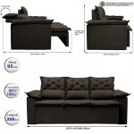 Sofá 3 Lugares Retrátil e Reclinável Cama inBox Compact 2,00m Velusoft Café - Imagem 4