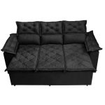 Sofá 3 Lugares Retrátil e Reclinável Cama inBox Compact 2,00m Velusoft Preto - Imagem 4
