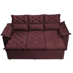 Sofá 3 Lugares Retrátil e Reclinável Cama inBox Compact 2,00m Velusoft Vinho - Imagem 4