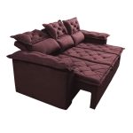 Sofá 3 Lugares Retrátil e Reclinável Cama inBox Compact 2,00m Velusoft Vinho - Imagem 5