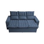 Sofá 3 Lugares Retrátil e Reclinável Cama inBox Slim 2,00m Velusoft Azul - Imagem 4