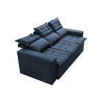 Sofá 3 Lugares Retrátil e Reclinável Cama inBox Slim 2,00m Velusoft Azul - Imagem 5