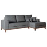 Sofá 4 Lugares Belgrado com Chaise Direito Linho Cinza 250 cm - Imagem 4