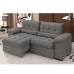 Sofá Arezzo Retrátil/reclinável 4 Lugares Suede Cinza 2,15m – Xflex Sofás - Imagem 2