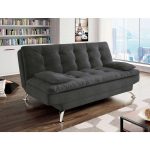 Sofá-Cama 3 Lugares Casal Premium Suede Cinza - Imagem 2