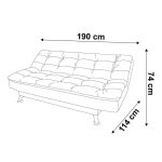 Sofá-Cama 3 Lugares Casal Premium Suede Cinza - Imagem 7