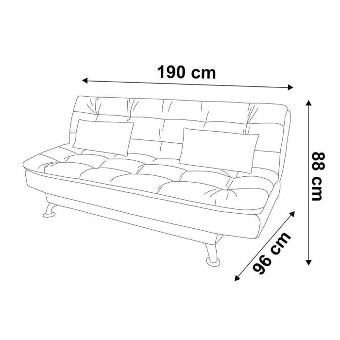 Sofá-Cama 3 Lugares Casal Premium Suede Velvet Bege - Imagem 2