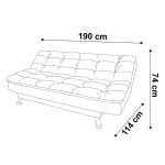 Sofá-Cama 3 Lugares Casal Premium ii Suede Café - Imagem 4