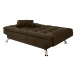 Sofá-Cama 3 Lugares Casal Premium ii Suede Café - Imagem 5