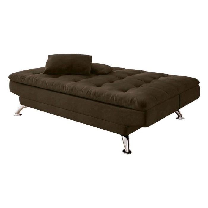 Sofá-Cama 3 Lugares Casal Premium ii Suede Café - Imagem 5