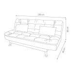 Sofá-Cama Casal 3 Lugares Premium Suede Pés de Metal Preto - Imagem 2