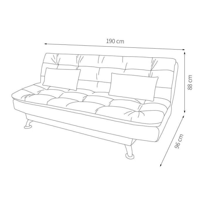 Sofá-Cama Casal 3 Lugares Premium Suede Pés de Metal Preto - Imagem 2