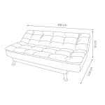 Sofá-Cama Casal 3 Lugares Premium Suede Pés de Metal Preto - Imagem 4