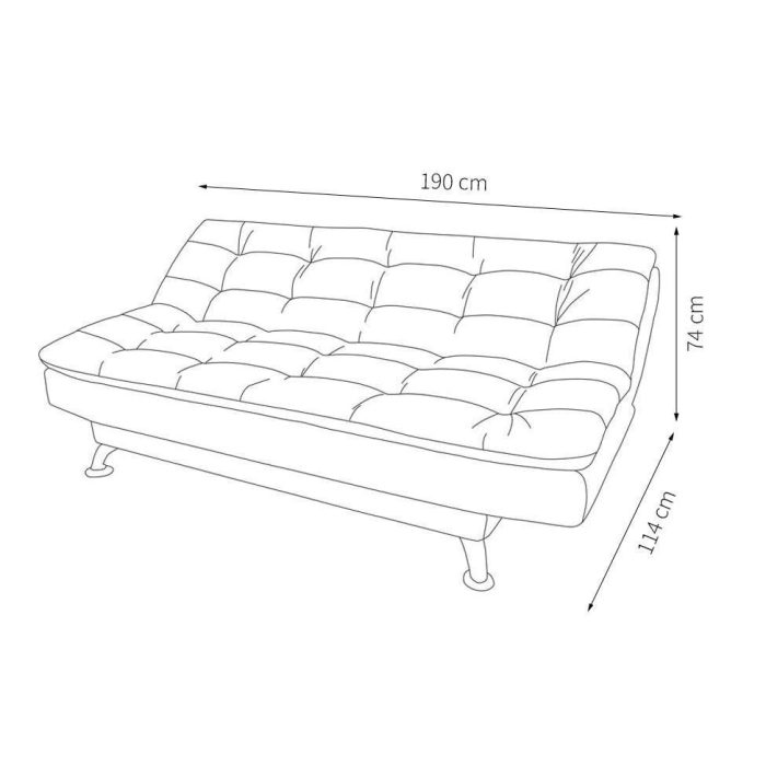 Sofá-Cama Casal 3 Lugares Premium Suede Pés de Metal Preto - Imagem 4