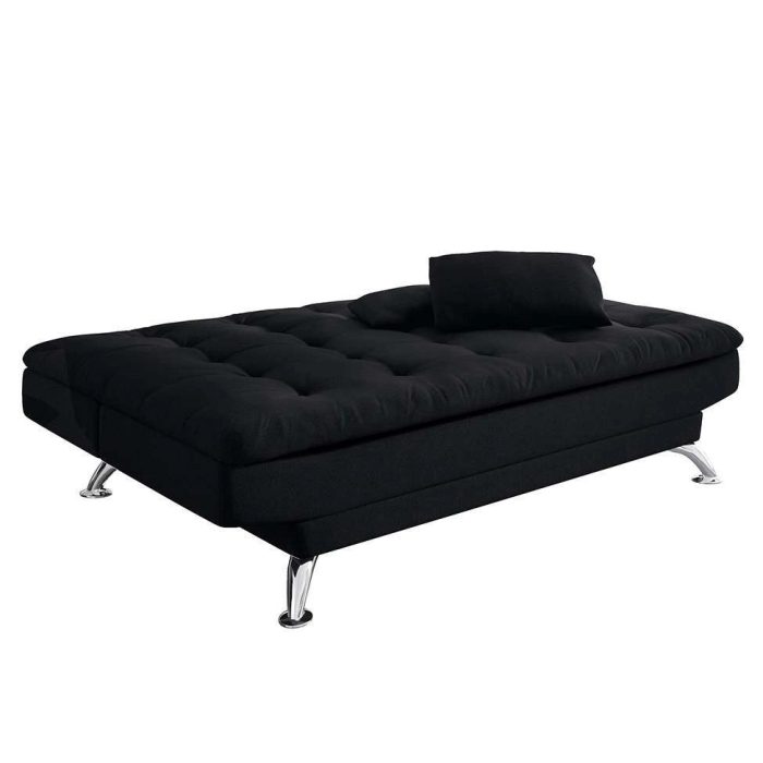 Sofá-Cama Casal 3 Lugares Premium Suede Pés de Metal Preto - Imagem 5