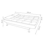 Sofá-Cama Casal 3 Lugares Premium Suede Pés de Metal Preto - Imagem 6