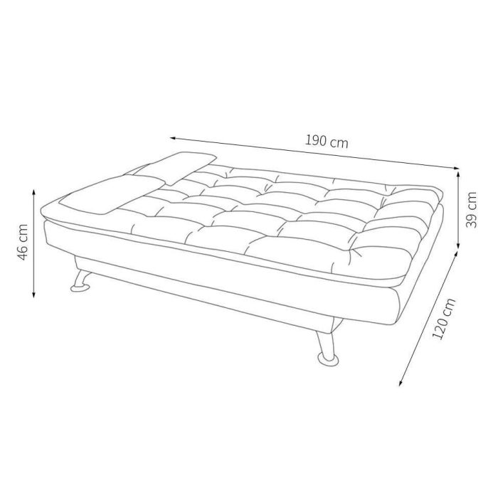 Sofá-Cama Casal 3 Lugares Premium Suede Pés de Metal Preto - Imagem 6