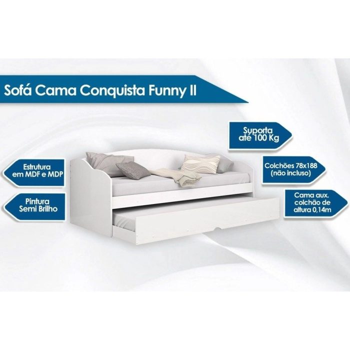 Sofá Cama Conquista Funny ii cCama Auxiliar Café - Imagem 3