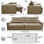 Sofá Retrátil Reclinável E Cama 2,95m Cama Inbox Flex Suede Velusoft Bege - Imagem 4