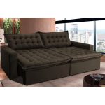 Sofá Retrátil Reclinável E Cama 2,95m Cama Inbox Flex Suede Velusoft Café