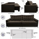 Sofá Retrátil Reclinável E Cama 2,95m Cama Inbox Flex Suede Velusoft Café - Imagem 4