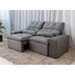 Sofá Retrátil e Reclinável 1,50m c/ 02 Módulos em Tecido Suede Cinza - Imagem 3