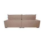Sofá Retrátil e Reclinável 2,75m Molas Ensacadas Cama inBox Spazus com Bordado 3D Velusoft Bege - Imagem 5