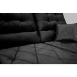 Sofá Retrátil/Reclinável Europa 2,00m Suede Velut Preto c/ Molas Espirais – King House - Imagem 4