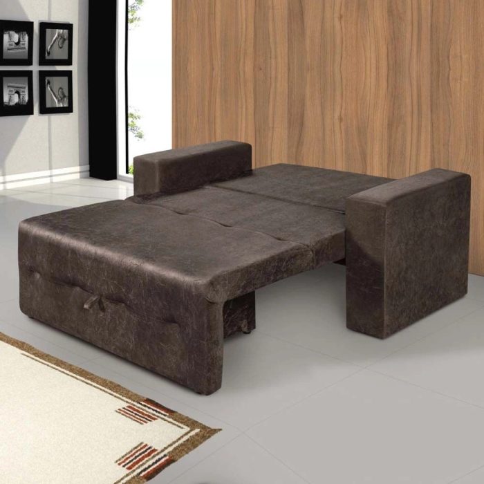 Sofá-cama Pratik 5000 Mamflex Marrom Suede Amassado - Imagem 2