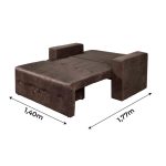 Sofá-cama Pratik 5000 Mamflex Marrom Suede Amassado - Imagem 4