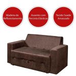 Sofá-cama Pratik 5000 Mamflex Marrom Suede Amassado - Imagem 5
