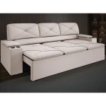 Sofá com Porta Copos Retrátil e Reclinável Pop 2,05m Velosuede Areia – netsofas