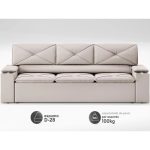 Sofá com Porta Copos Retrátil e Reclinável Pop 2,05m Velosuede Areia – netsofas - Imagem 4