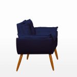 Poltrona Decorativa Opala Reforçada Amamentação Tecido Suede Cor: azul Marinho - Imagem 3